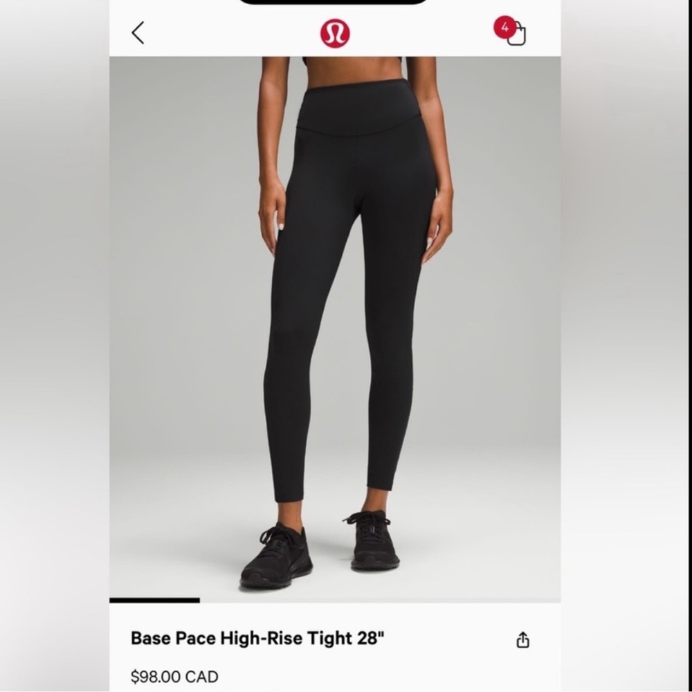 Base pace 28” inseam tights size 2
